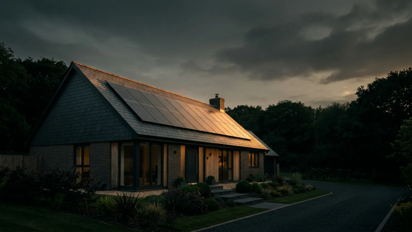 Solar panels on the roof of a UK home