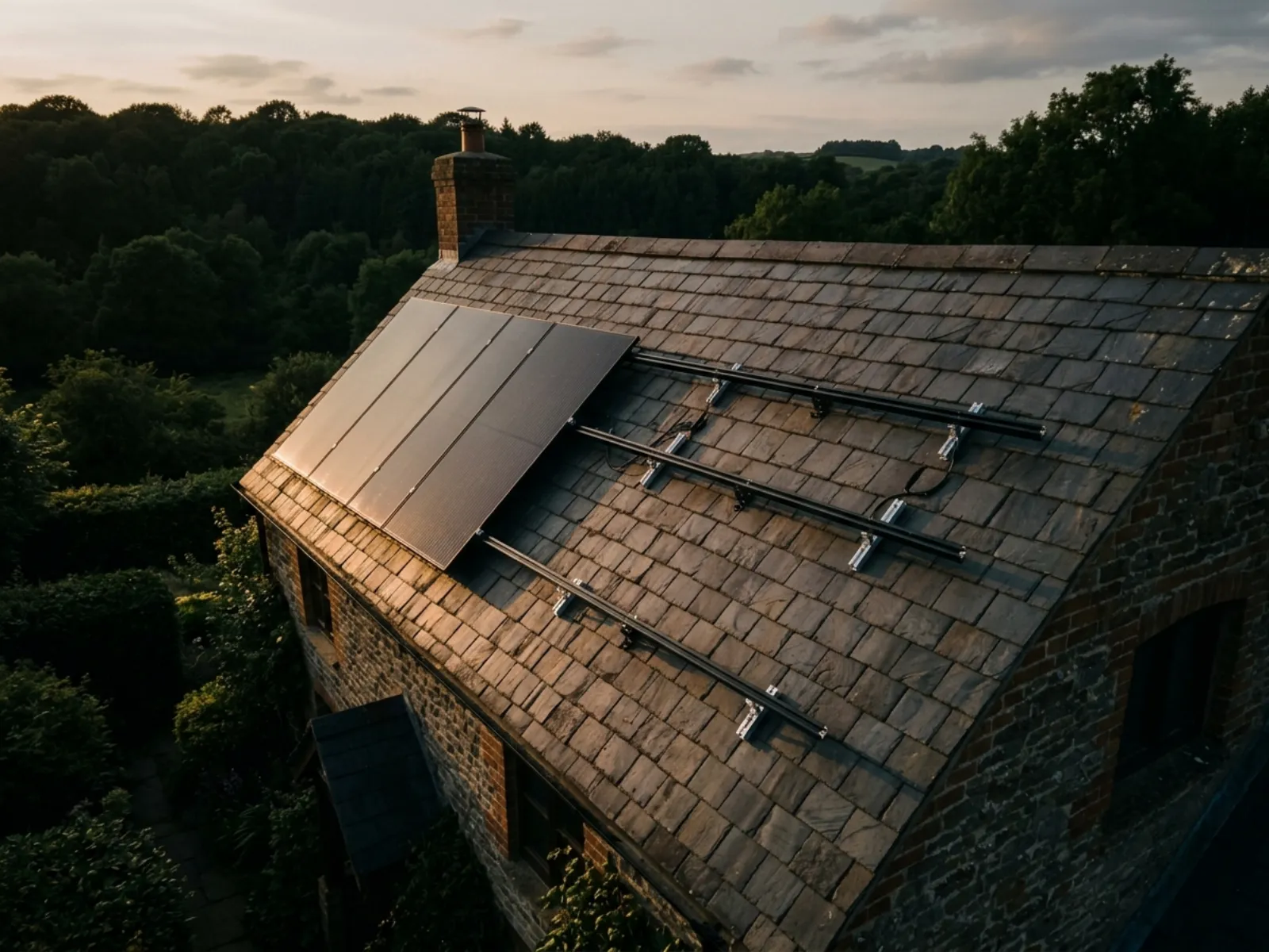 Solar panels on a UK rooftop