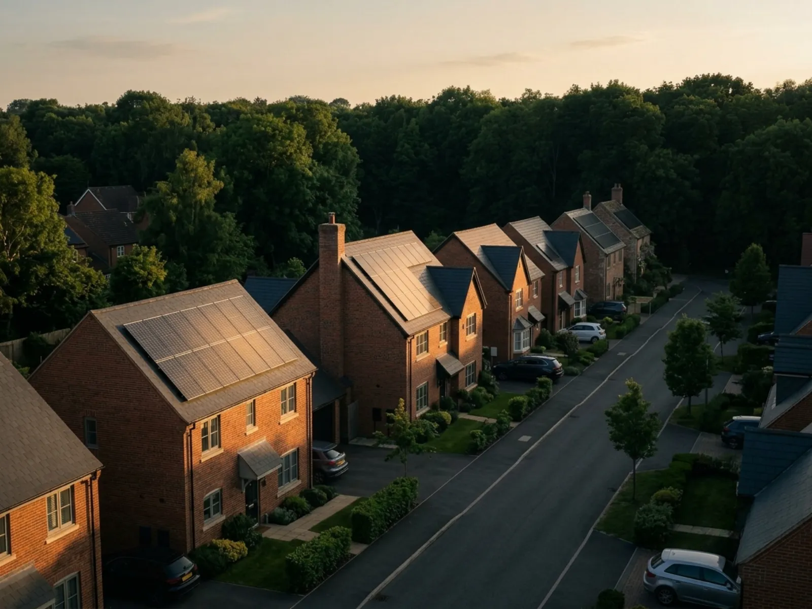 Solar panels on homes in Preston